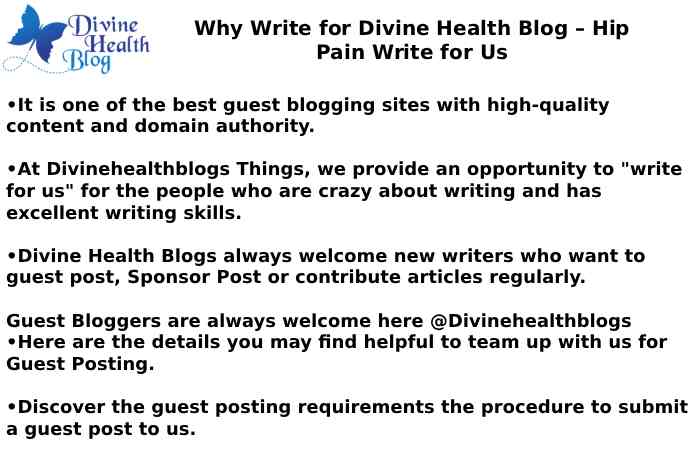 Why Write for Divine Health Blog – Hip Pain Write for Us